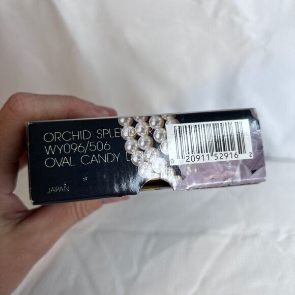 Home Beautiful NEW Orchid Splendor Oval Candy Dish Trinket Bowl Gold Rim - Picture 4 of 11